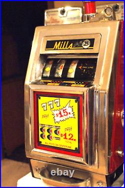 Vintage MILLS 25 Cent Open Front Slot Machine