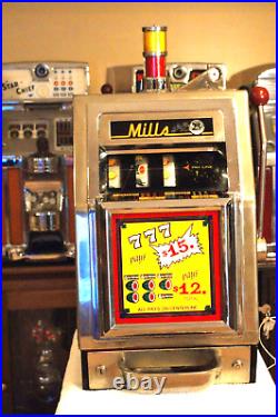 Vintage MILLS 25 Cent Open Front Slot Machine