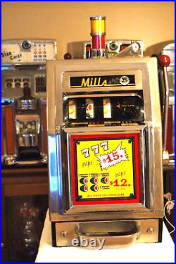 Vintage MILLS 25 Cent Open Front Slot Machine