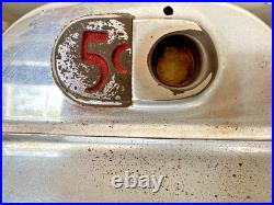 Vintage MILLS Chrome Bell Diamond Front 5 CENT Slot Machine -Works Great withVideo