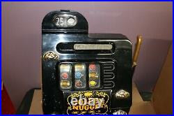 Vintage MILLS GOLDEN NUGGET 25c Quarter Mechanical Slot Machine WORKS