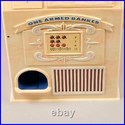Vintage Medley One Armed Banker 10 Cent Toy Novelty Pull Handle Slot Machine