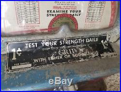 Vintage Mercury Athletic Scale Strength Tester Coin Operated Machine Vending