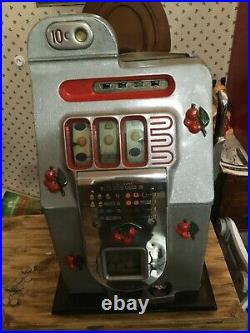 Vintage Mills 10 Cent BLACK CHERRY BELL Mechanical Slot Machine 1946 (WORKING)