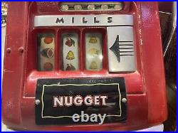 Vintage Mills 10 Cent Lucky 7 Nugget Slot Machine