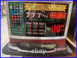 Vintage Mills 10 Cent Lucky 7 Nugget Slot Machine