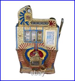 Vintage Mills 25 Cent War Eagle Slot Machine with Manual AS IS