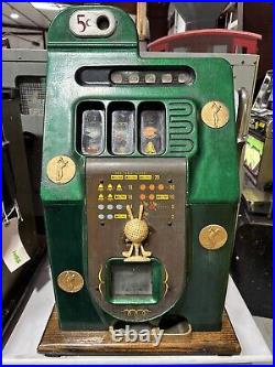 Vintage Mills 5 Cent Golf Slot Machine