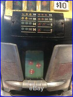 Vintage Mills. 5 Cents High Top 30s-40s Slot Machine Works As Is