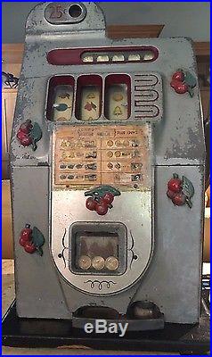 Vintage Mills Black Cherry 25 Cent Slot Machine