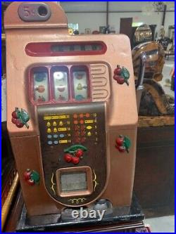 Vintage Mills Black Cherry 5 Cent Antique Slot Machine