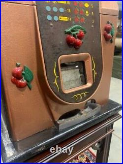 Vintage Mills Black Cherry 5 Cent Antique Slot Machine