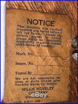 Vintage Mills Castle 5 cent slot machine. Rare Find