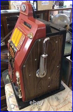 Vintage Mills GOLDEN NUGGET 5 Cent Slot Machine WORKING One Arm