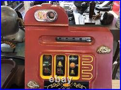 Vintage Mills GOLDEN NUGGET 5 Cent Slot Machine WORKING One Arm