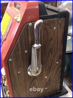 Vintage Mills GOLDEN NUGGET 5 Cent Slot Machine WORKING One Arm