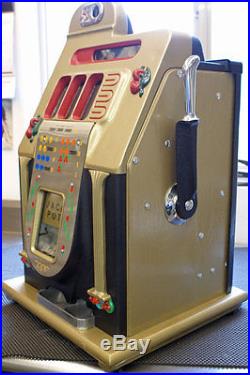 Vintage Mills Golden Falls nickel slot machine- restored from top to bottom