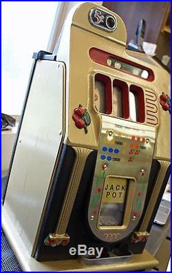 Vintage Mills Golden Falls nickel slot machine- restored from top to bottom