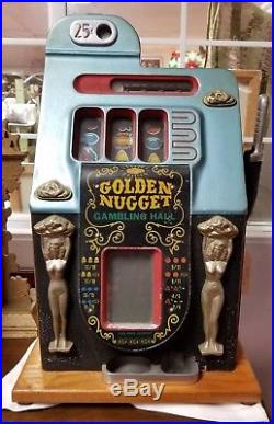 Vintage Mills Golden Nugget 25 Cent Slot Machine