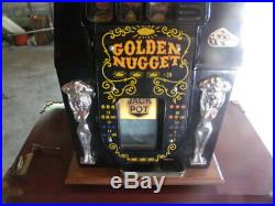 Vintage Mills Golden Nugget Slot Machine Totally Restored REDUCED