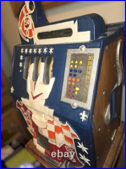 Vintage Mills High Top 25¢ Slot Machine Patriotic Shield Design Fully Functi