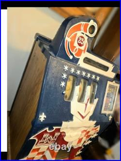 Vintage Mills High Top 25¢ Slot Machine Patriotic Shield Design Fully Functi