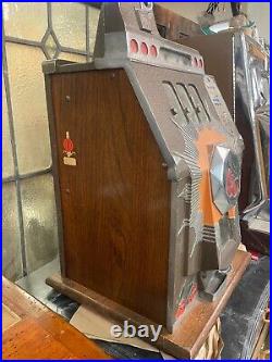 Vintage Mills Novelty Co Black Red Cherry 5 Cent Antique Slot Machine