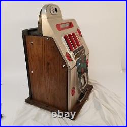 Vintage Mills Novelty Co Black Red Cherry 5 Cent Antique Slot Machine VIDEO 1950