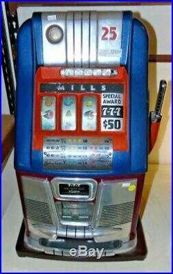 Vintage Mills Slot Machine 7-7-7.25 Cent