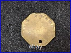 Vintage Octagonal Mills Slot Machine Gold Award Token/ Coin Original / Worn