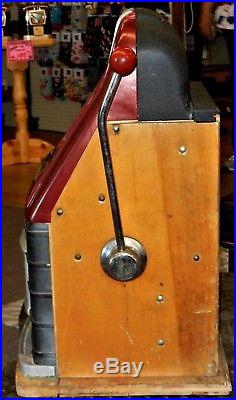 Vintage Rare NEVADA CLUB Mills Nickel Slot Machine (Empty Case Only, WithKeys)