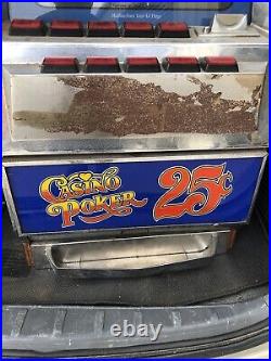 Vintage SLOT Machine $. 25 CENT Casino poker 1984. For Parts Or Restoration