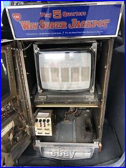 Vintage SLOT Machine $. 25 CENT Casino poker 1984. For Parts Or Restoration