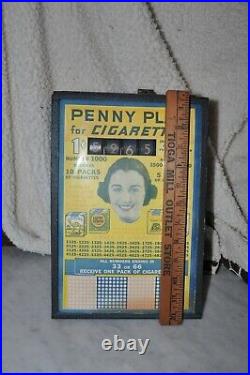Vintage SMOKES Themed Penny Coin-op Counter Top Gaming Machine READ