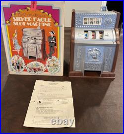 Vintage Silver Eagle Jack Pot Slot Machine Bank Japan 1977 Pointer 15 WORKS