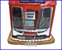 Vintage Slot Machine Red 25 Cent Mills In Working Condition With No Back Cover