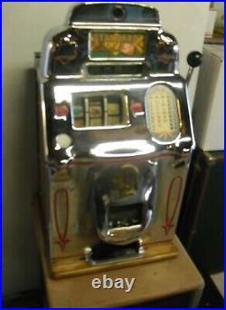 Vintage Standard Chief 5 Nickel Slot Machine 1940s O. D. Jennings Original
