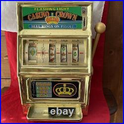 Vintage Waco Casino Crown Flashing Novelty Slot Machine 25 Cent