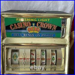 Vintage Waco Casino Crown Flashing Novelty Slot Machine 25 Cent