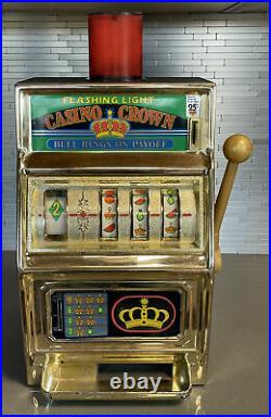 Vintage Waco Casino Crown Flashing Novelty Slot Machine 25 Cent Coin Works