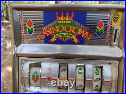 Vintage Waco Casino Crown Flashing Novelty Slot Machine 25 Cent Coin. Works