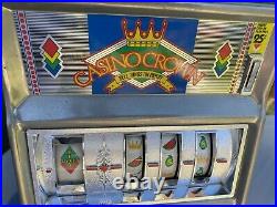 Vintage Waco Casino Crown Flashing Novelty Slot Machine 25 Cent Coin Works. Nc