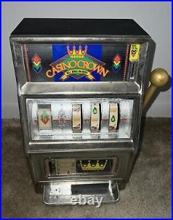 Vintage Waco Casino Crown NOVELTY SLOT MACHINE 25 CENT COIN Works Rare Cool