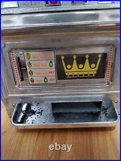 Vintage Waco Casino Crown Novelty Slot Machine 25 Cent Coin Free Shipping