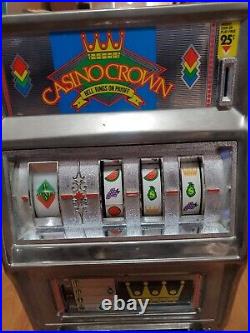 Vintage Waco Casino Crown Novelty Slot Machine 25 Cent Coin Free Shipping