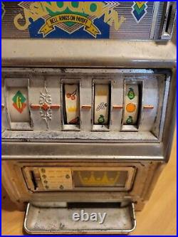 Vintage Waco Casino Crown Novelty Slot Machine 25 Cent Coin Works