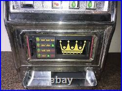 Vintage Waco Casino Crown Novelty Slot Machine 25 Cent Coin Works Read