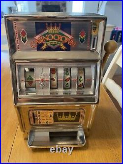 Vintage Waco Casino Crown Novelty Slot Machine, Original Box And Instructions