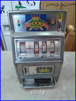 Vintage Waco Casino Crown Slot 25 Cent Novelty Machine Works! Made in Japan