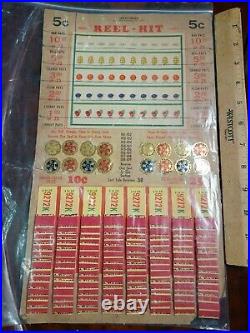 Vintage casino Reel Hit Jar O Smiles Slot Machine Cardboard Game 5 Cent Board